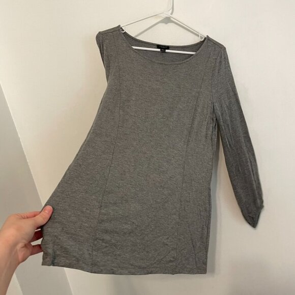 ANN TAYLOR Factory Heather Gray 3/4 Sleeve Puff Sleeve Balloon Sleeve Blouse Top - Picture 7 of 11